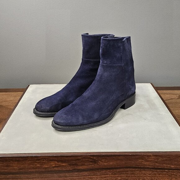 Stuart Weitzman Navy Suede Ankle Boots - Picture 4 of 5